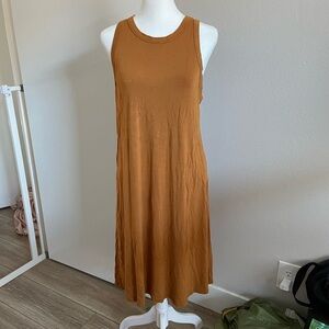 Easy mustard yellow tank slip dress.